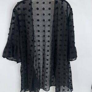 Womens Kimono Tunic Duster Coverup Small Textured Dots